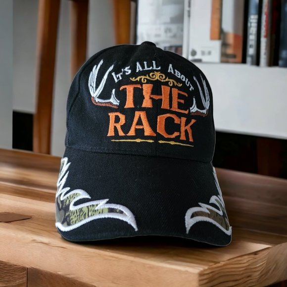 "It's All About the Rack" By THE RACK Deerhunters Cap OSFA - Picture 1 of 5